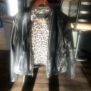 Black Rivet Black Leather Jacket Size L